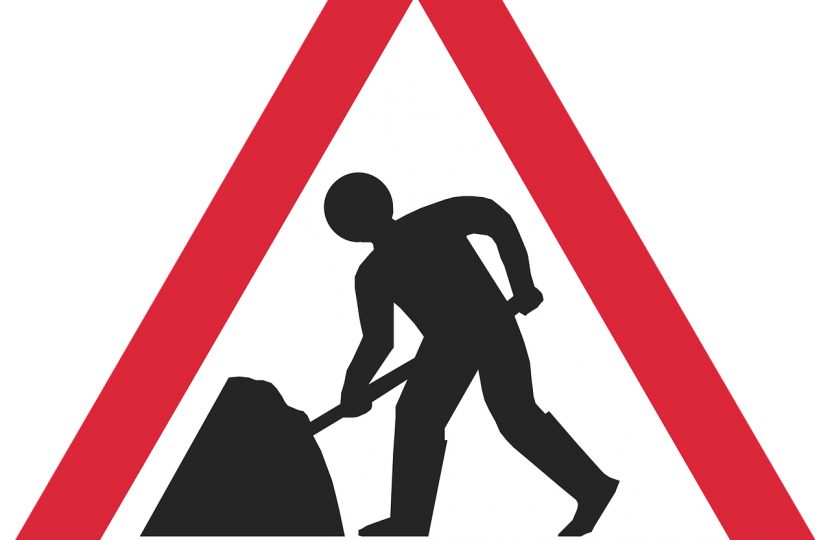 Roadworks sign