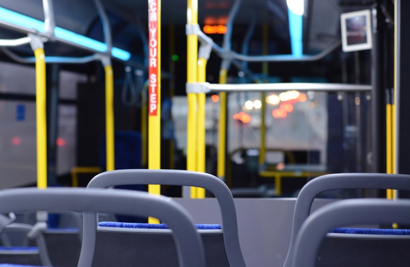 Interior of bus