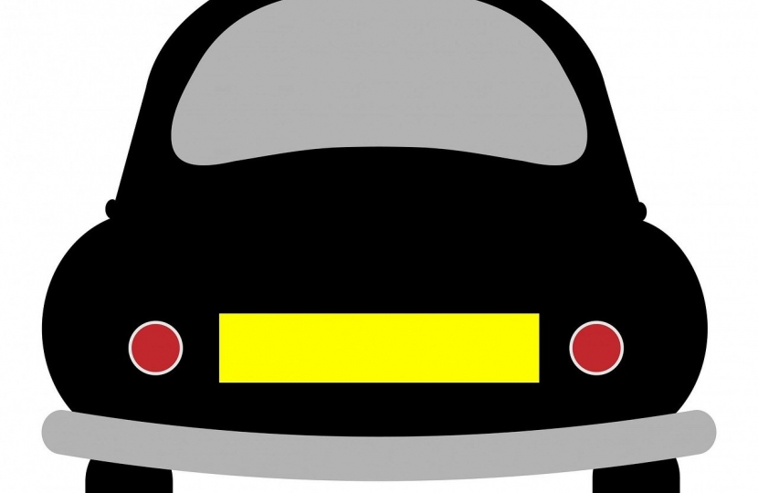 Graphic of a car and number plate