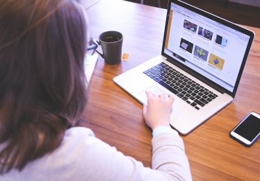 Female student on laptop